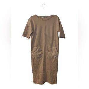 Pull&Bear Pink Tan Midi Dress